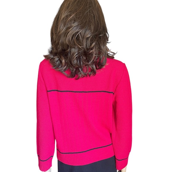 St John red Bow Mock Turtleneck Size M - Picture 5 of 15